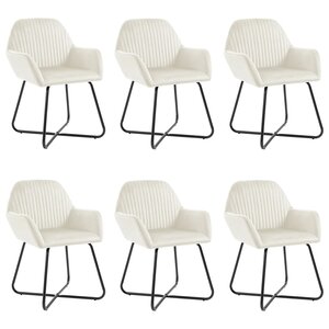 vidaXL Chaises à manger lot de 6 crème velours