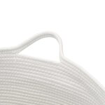 vidaXL Panier à linge gris et blanc Ø55x36 cm coton