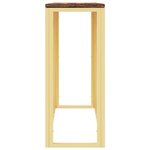 vidaXL Table console doré acier inoxydable et bois massif récupération