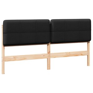vidaXL Tête de lit capitonnée Marron et Noir 200 cm Pin massif