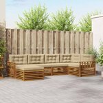 vidaXL Ensemble de canapés d'extérieur 6 Pièces Naturel et Beige