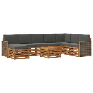 vidaXL Ensemble de canapés d'extérieur 7 pc Naturel et Anthracite