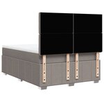 vidaXL Sommier à lattes de lit avec matelas Taupe 140x190 cm Tissu