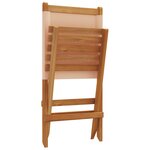 vidaXL Chaises de jardin pliantes lot de 6 beige tissu et bois massif