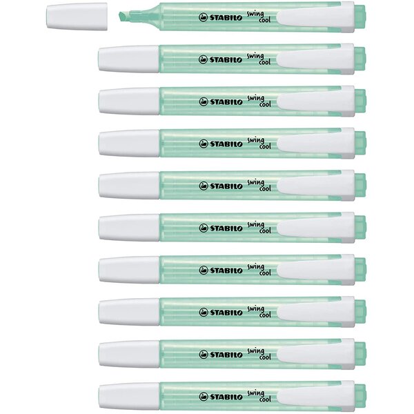 Surligneur de poche SWING COOL Pointe Biseautée 1 - 4 mm Turquoise x 10 STABILO