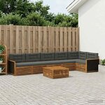 vidaXL Ensemble de canapés d'extérieur 7 Pièces Naturel et Anthracite