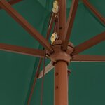 vidaXL Parasol de jardin avec mât en bois vert 299x240 cm
