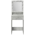 Table de maquillage vidaXL avec lumières LED  gris béton  50x41x135 cm