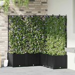 vidaXL jardinière avec treillis 5 Pièces noir 120x120x143 cm