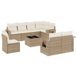 vidaXL Salon de jardin avec coussins 9 Pièces beige résine tressée