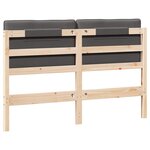 vidaXL Tête de lit capitonnée Brun et gris foncé 160 cm Pin massif