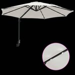 vidaXL Parasol de jardin Beige et Noir 248 x 248 x 148 cm