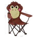 vidaXL Chaises de jardin pour enfants 2 Pièces Marron Tissu