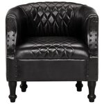 vidaXL Chaise cabriolet Noir 62x58x65 cm Cuir véritable