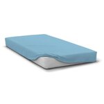 Drap housse microfibre 82 g - 160 x 200 cm - Bonnet 30 cm - Bleu ciel