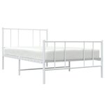 vidaXL Cadre de lit métal sans matelas avec pied de lit blanc 90x200cm