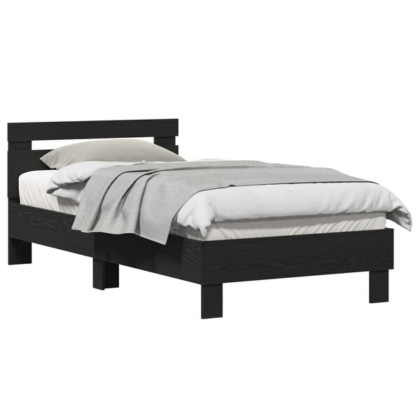 vidaXL Cadre de lit Chêne noir 193 x 95 x 88 cm Bois d'ingénierie
