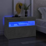 vidaXL Meuble TV avec lumières LED gris béton 60x35x40 cm