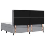 vidaXL Lit à ressorts avec matelas Gris clair 200 x 200 cm tissu