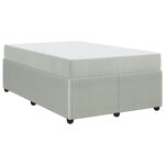 vidaXL Cadre de lit avec matelas Gris clair 120 x 190 cm tissu