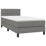 vidaXL Sommier à lattes de lit avec matelas Gris foncé 90x200 cm Tissu