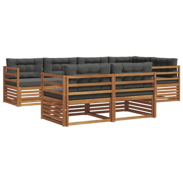 vidaXL Ensemble de canapés d'extérieur 7 Pièces Naturel et Anthracite