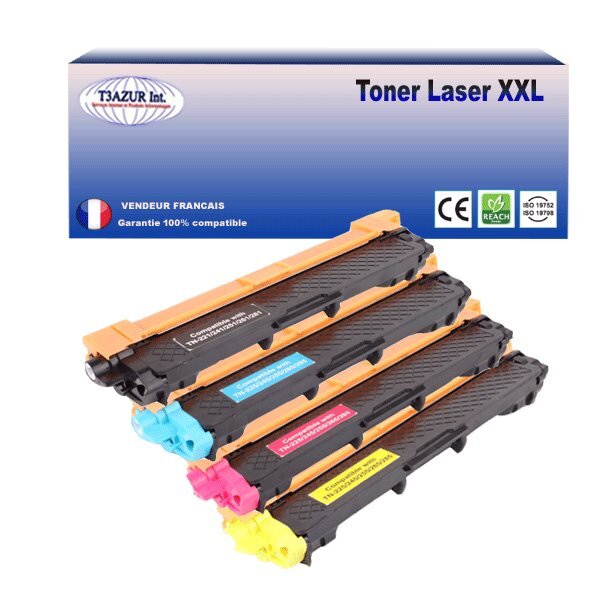 4 Toners compatibles avec Brother TN241 TN245 pour Brother MFC-9332CDW  MFC-9340CDW  MFC-9342CDW  (Noir+Couleur) - T3AZUR