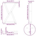 vidaXL Pieds de table à manger 2 pièces Anthracite 50 x (72-73 3) cm Acier