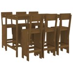 vidaXL Ensemble de bar de jardin 7 Pièces marron miel bois de pin massif