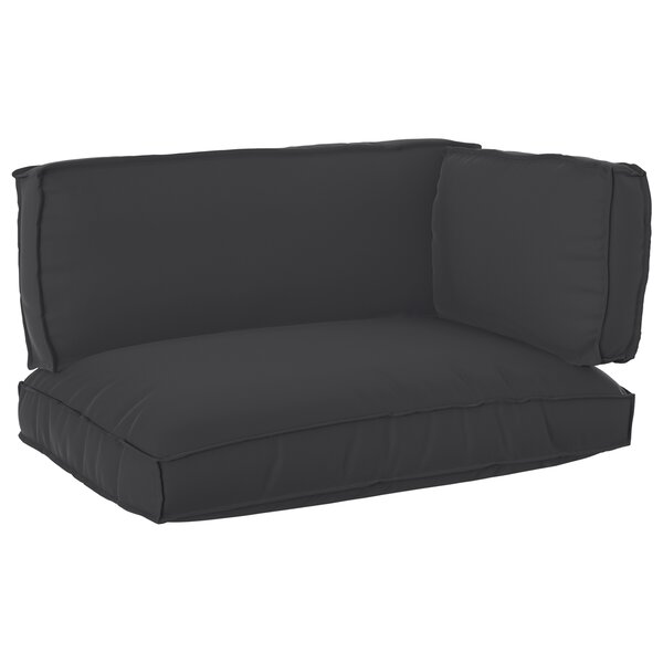 vidaXL Set de coussins de palette 3 Pièces Noir 120 x 80 x 12 cm