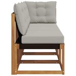 vidaXL Canapé d’extérieur milieu et coin avec coussin 3 Pièce Naturel