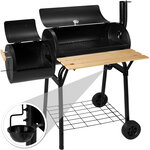 Tectake Barbecue charbon 2 cuves avec thermomètre