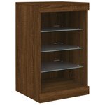 vidaXL Buffet avec lumières LED chêne marron 123x37x67 cm