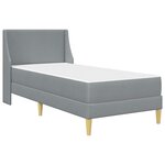 vidaXL Cadre de lit avec matelas Gris clair 100 x 200 cm Polyester