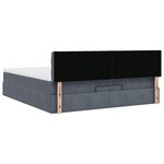 vidaXL Cadre de lit ottoman avec matelas gris foncé 200x200 cm velours