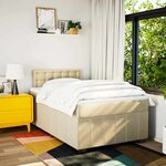 vidaXL Sommier à lattes de lit avec matelas Crème 120x200 cm Tissu