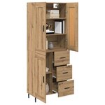 vidaXL Haut Armoire 2 Pièces Chêne artisanal Bois Aggloméré et Verre