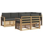 vidaXL Ensemble de canapés d'extérieur 7 Pièces Blanc et anthracite