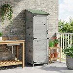 vidaXL Abri de jardin Gris 59 5 x 56 x 176 5 cm Bois d'ingénierie