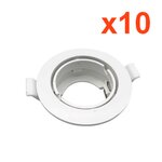 Support spot encastrable gu10 led orientable rond blanc (pack de 10) - blanc - silamp