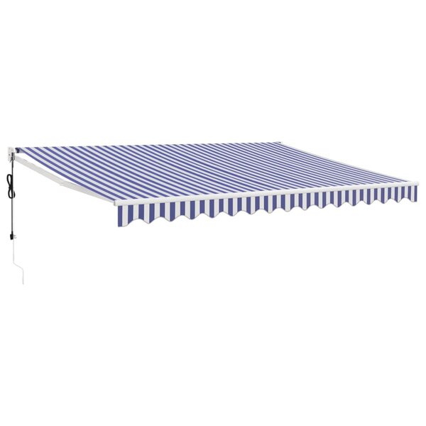 vidaXL Auvent rétractable automatique bleu et blanc 4 5x3 m