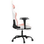 vidaXL Chaise de jeu de massage avec repose-pied Blanc rose Similicuir