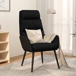 vidaXL Chaise de relaxation Noir Tissu