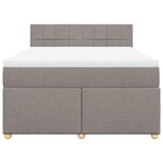 vidaXL Sommier à lattes de lit avec matelas Taupe 140x200 cm Tissu