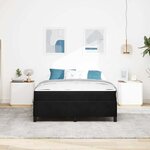 vidaXL Cadre de lit avec matelas Noir et Blanc 140 x 200 cm Velours