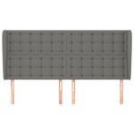 vidaXL Tête de lit avec oreilles Gris foncé 163x23x118/128 cm Tissu