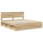vidaXL Cadre de lit Sonoma 200 x 200 cm Bois d'ingénierie