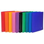 Classeur 4 Anneaux 15mm Polypropylène Opak - A4 - Couleurs Assorties - X 10 - Exacompta