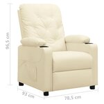 vidaXL Fauteuil inclinable Crème Similicuir