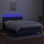 vidaXL Sommier à lattes de lit avec matelas LED Bleu 140x190 cm Tissu